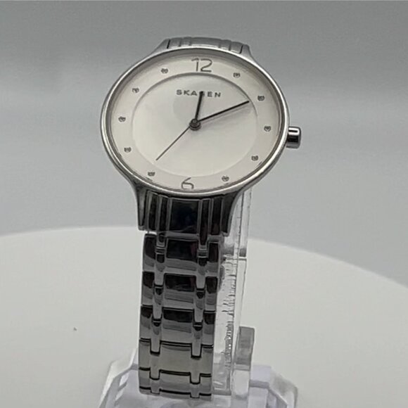Skagen Denmark Ladies Watch Round Silver Stainless Steel Working main image 6